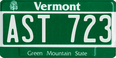 VT license plate AST723