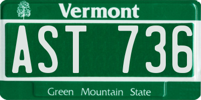 VT license plate AST736