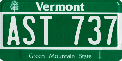 VT license plate AST737