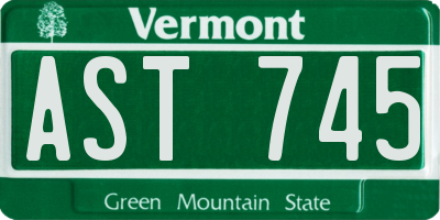 VT license plate AST745