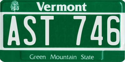 VT license plate AST746