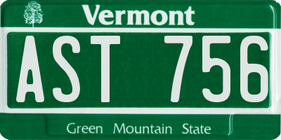 VT license plate AST756