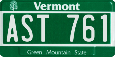 VT license plate AST761