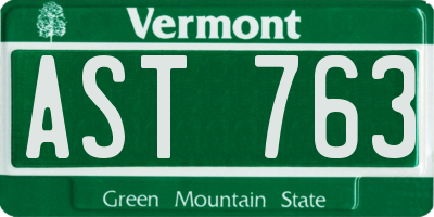 VT license plate AST763