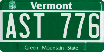 VT license plate AST776