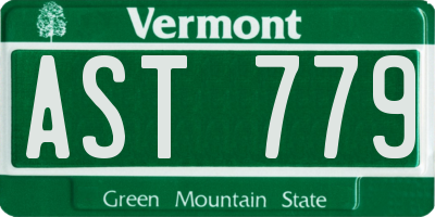 VT license plate AST779