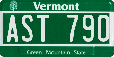 VT license plate AST790
