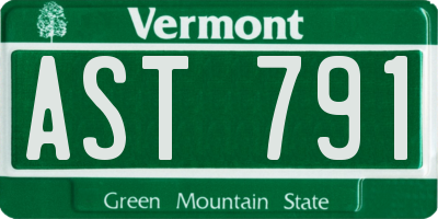 VT license plate AST791