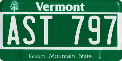 VT license plate AST797