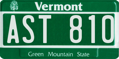 VT license plate AST810