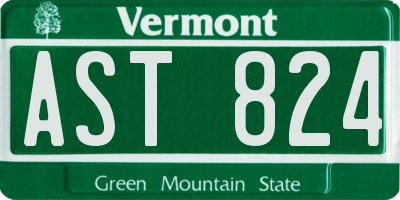VT license plate AST824