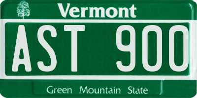 VT license plate AST900