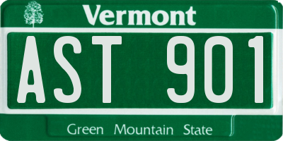 VT license plate AST901