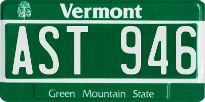 VT license plate AST946