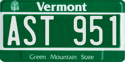 VT license plate AST951
