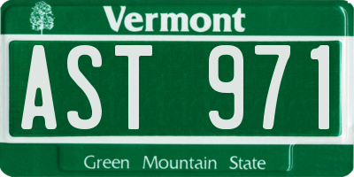 VT license plate AST971