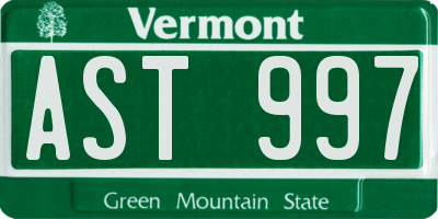 VT license plate AST997