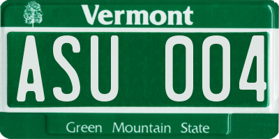 VT license plate ASU004