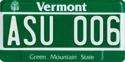 VT license plate ASU006