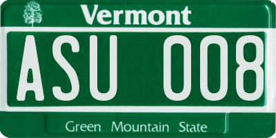 VT license plate ASU008
