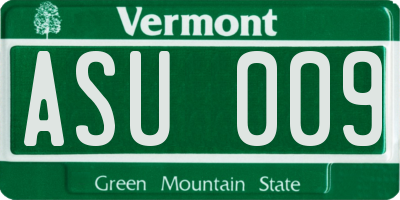 VT license plate ASU009