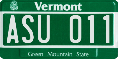 VT license plate ASU011