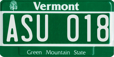 VT license plate ASU018