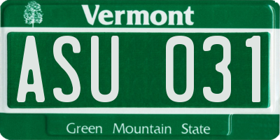 VT license plate ASU031
