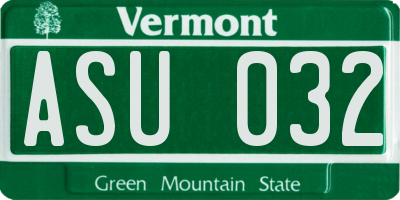 VT license plate ASU032