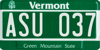 VT license plate ASU037