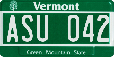 VT license plate ASU042