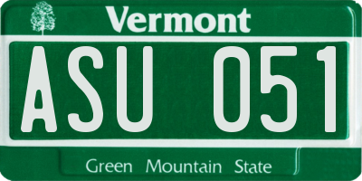 VT license plate ASU051