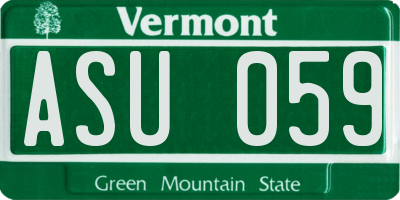 VT license plate ASU059