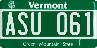 VT license plate ASU061