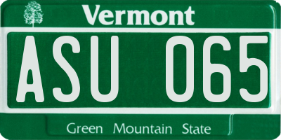 VT license plate ASU065
