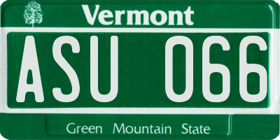 VT license plate ASU066