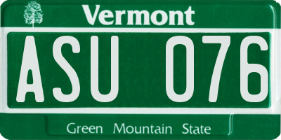 VT license plate ASU076