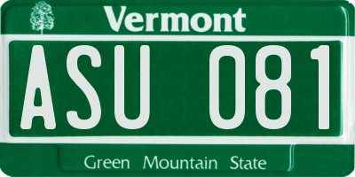 VT license plate ASU081
