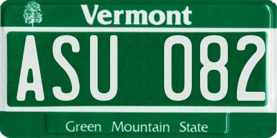 VT license plate ASU082