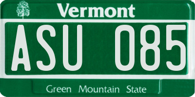 VT license plate ASU085