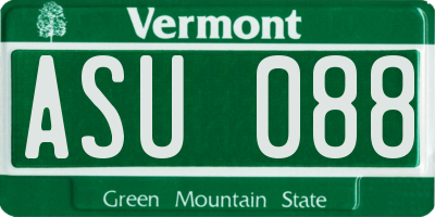 VT license plate ASU088