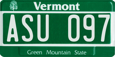 VT license plate ASU097