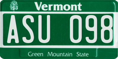 VT license plate ASU098