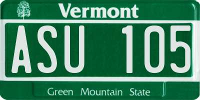 VT license plate ASU105
