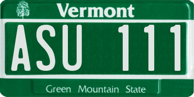 VT license plate ASU111
