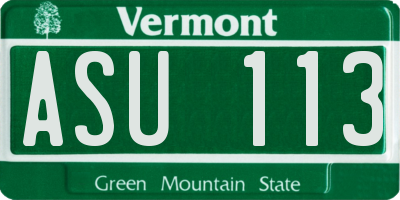 VT license plate ASU113