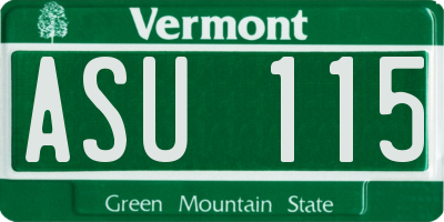 VT license plate ASU115