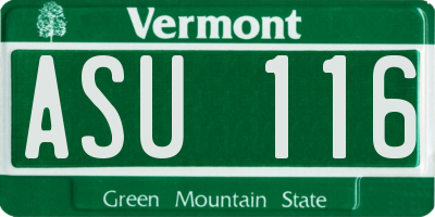 VT license plate ASU116