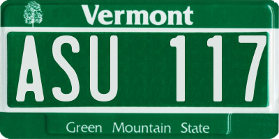 VT license plate ASU117