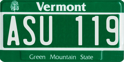 VT license plate ASU119